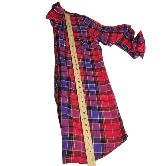 NWT Victoria's Secret Red Purple Plaid Cotton Sleep Shirt Size M - Picture 11 of 15